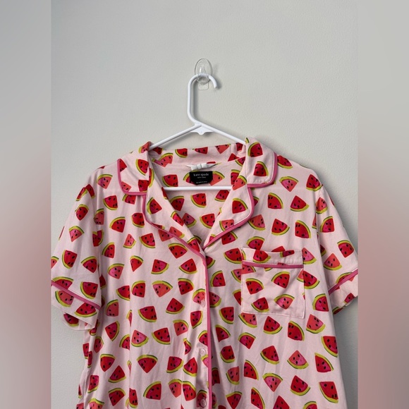 Kate Spade Brushed Jersey Short Sleeve Cropped PJ Set (Watermelon Slices) Size M - Picture 6 of 13